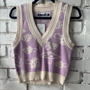 NEON & NYLON Lavender Tea Cup Knit Vest